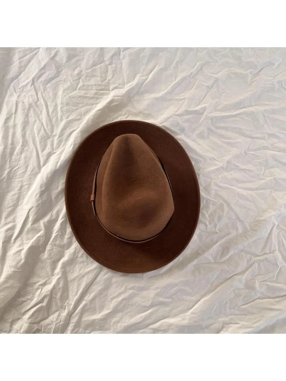 vintage Orvis wool fedora hat with leather band Size M